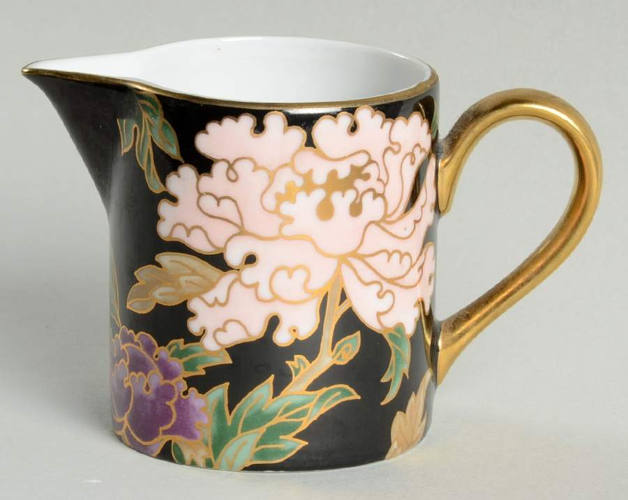 Cloisonne Peony Black Creamer by Fitz & Floyd-1