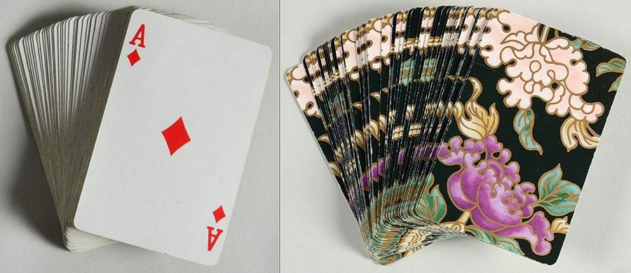 Cloisonne Peony Black Single Deck Playing Cards by Fitz & Floyd-1