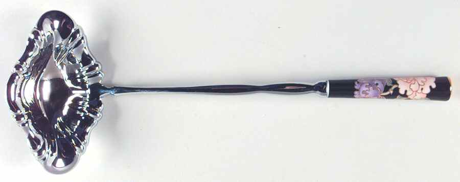 Cloisonne Peony Black Punch Ladle with Stainless Bowl by Fitz & Floyd-1