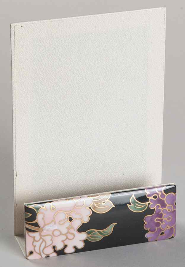 Cloisonne Peony Black Notepad Holder by Fitz & Floyd-1
