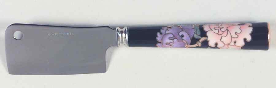 Cloisonne Peony Black Cheese Cleaver with Stainless Blade by Fitz & Floyd-1