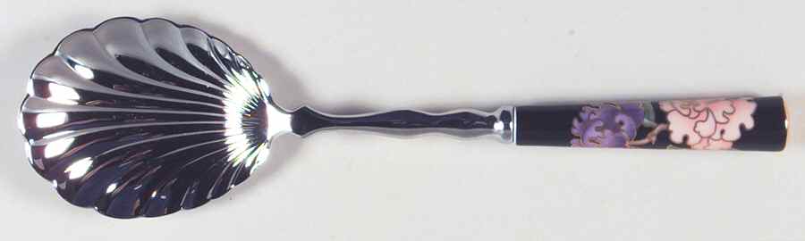 Cloisonne Peony Black Berry/Casserole Shell Spoon by Fitz & Floyd-1