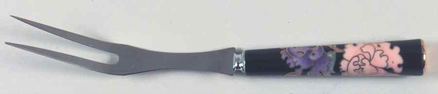 Cloisonne Peony Black Carving Fork with Stainless Prongs by Fitz & Floyd-1