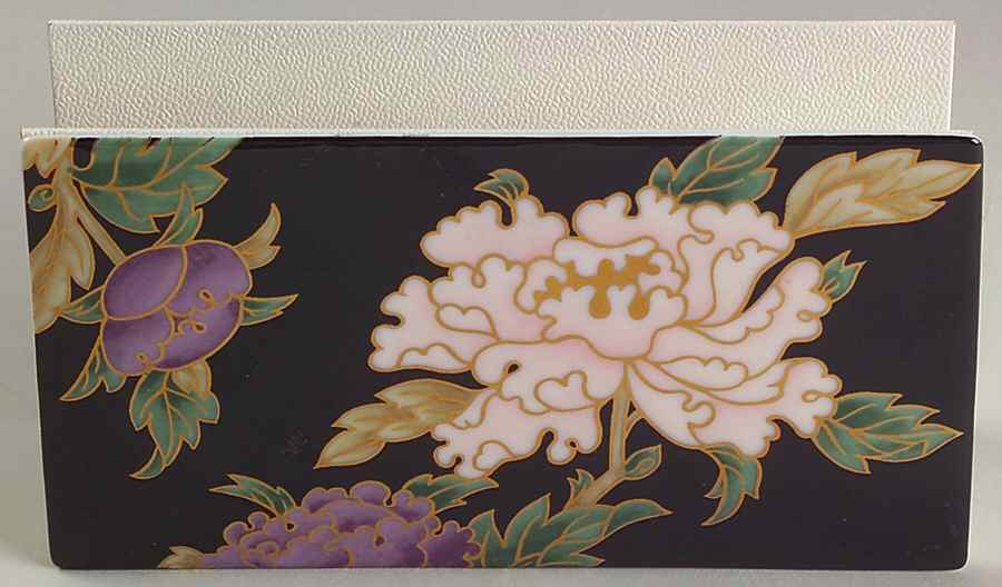 Cloisonne Peony Black Letter Holder by Fitz & Floyd-1