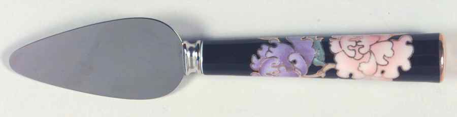 Cloisonne Peony Black Cheese Spreader/Serving by Fitz & Floyd-1