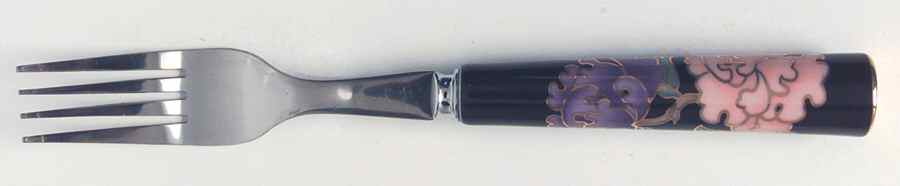 Cloisonne Peony Black Dinner Fork (7 1/2" or Larger) by Fitz & Floyd-1