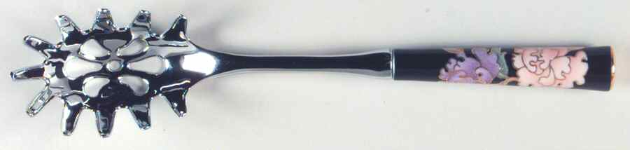 Cloisonne Peony Black Pasta Server by Fitz & Floyd-1