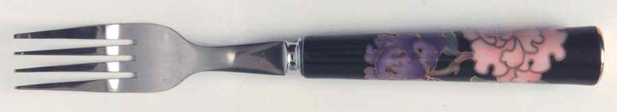 Cloisonne Peony Black Individual Salad Fork by Fitz & Floyd-1