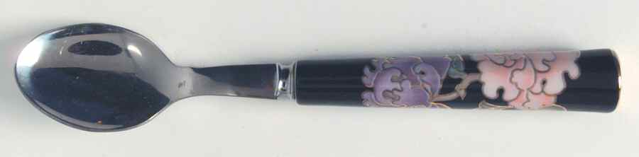 Cloisonne Peony Black Teaspoon by Fitz & Floyd-1