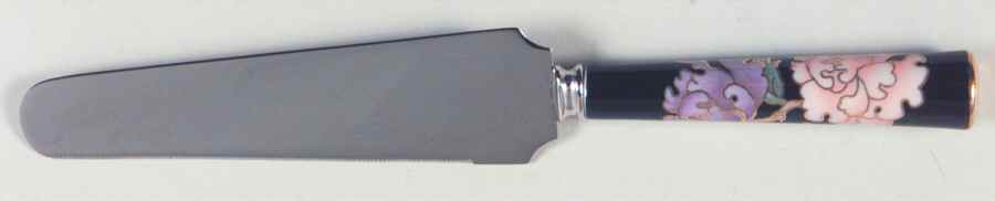Cloisonne Peony Black Pie & Cake Server with Stainless Blade by Fitz & Floyd-1
