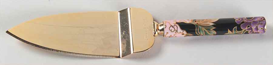 Cloisonne Peony Black Pie & Cake Server with Stainless Blade by Fitz & Floyd-1