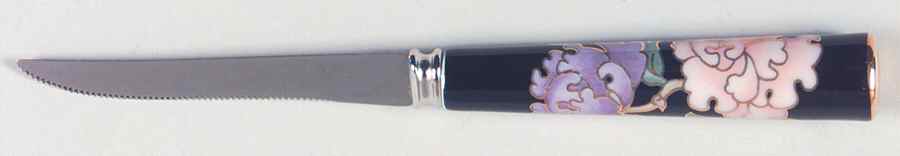 Cloisonne Peony Black Knife-Steak/Individual by Fitz & Floyd-1