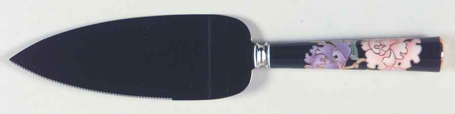 Cloisonne Peony Black Pastry Server with Stainless Blade by Fitz & Floyd-1