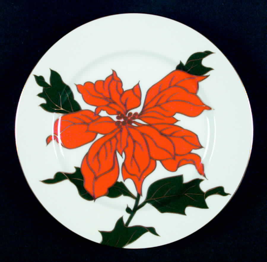 Cloisonne Poinsettia Salad Plate by Fitz & Floyd-1