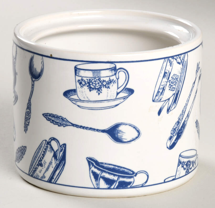 Colony Blue Sugar Bowl No Lid by Fitz & Floyd-1