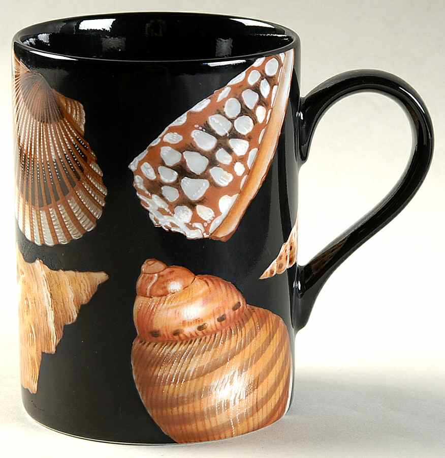 Coquille De Mer (Black Background) Mug by Fitz & Floyd-1