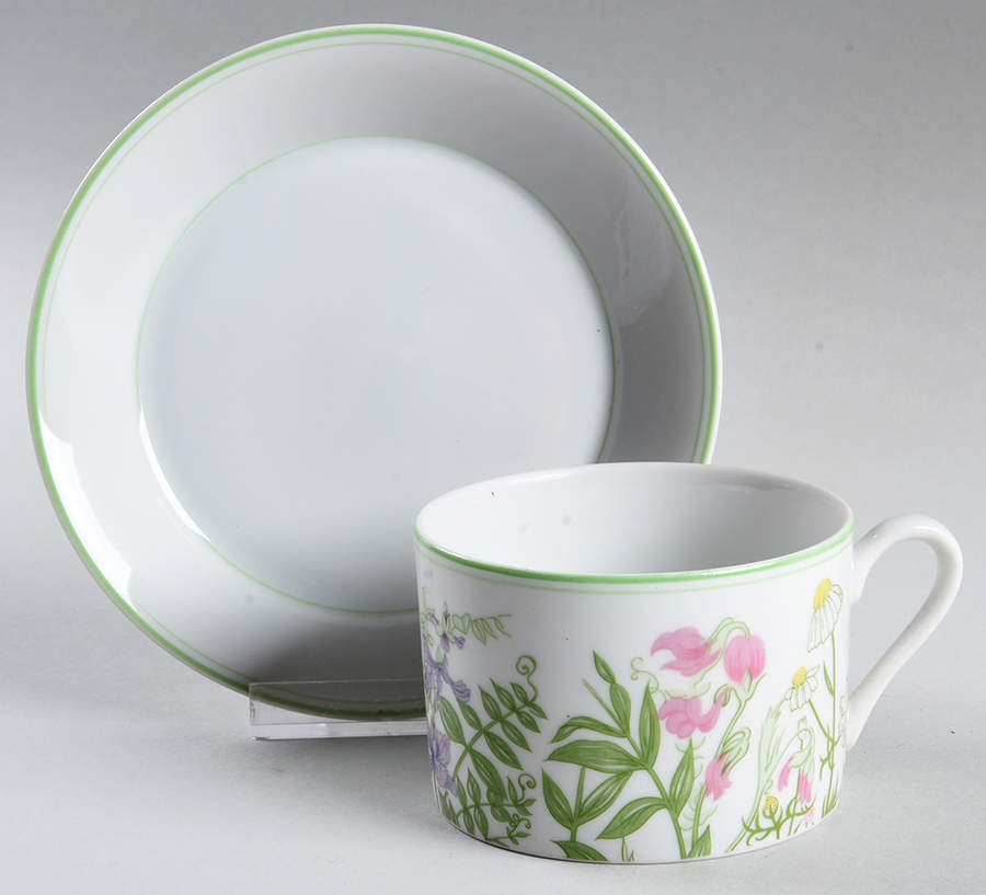 Country Garden Flat Cup & Saucer Set by Fitz & Floyd-1