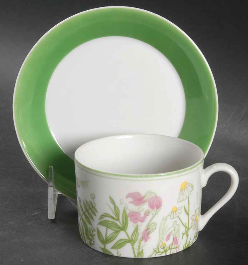Country Garden Flat Cup & Saucer Set by Fitz & Floyd-1