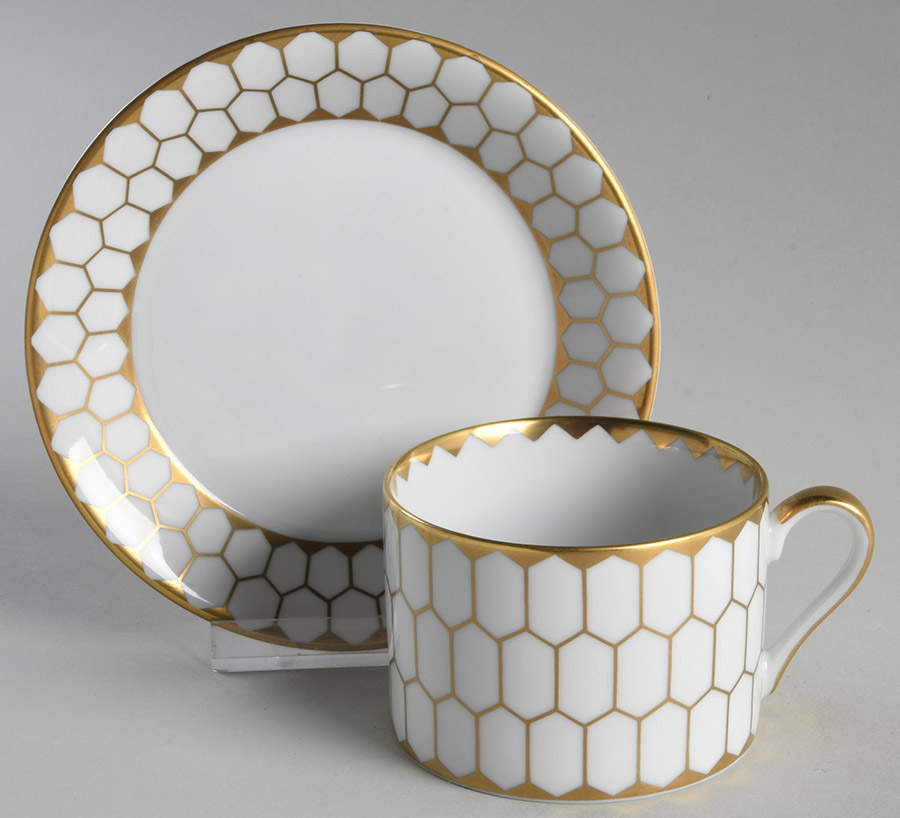 Contrepoint Flat Cup & Saucer Set by Fitz & Floyd-1