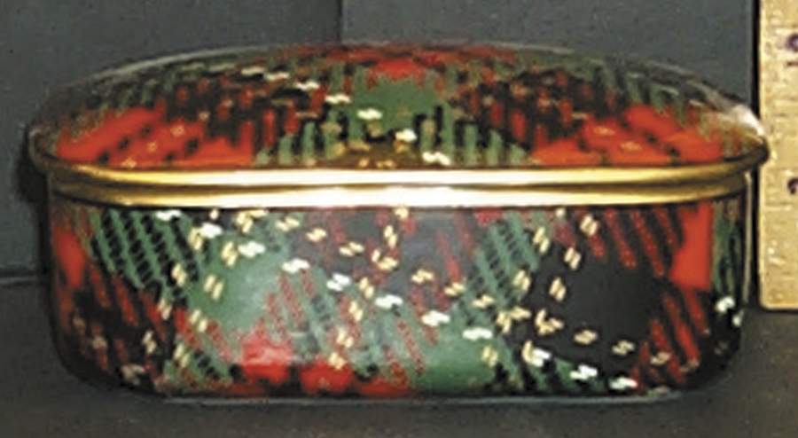 Country Plaid Trinket Box & Lid by Fitz & Floyd-1