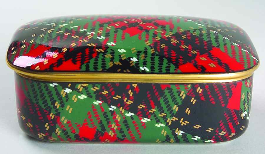 Country Plaid Oblong Box & Lid by Fitz & Floyd-1