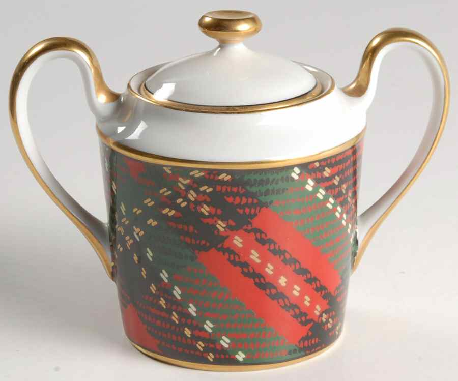 Country Plaid Sugar Bowl & Lid by Fitz & Floyd-1