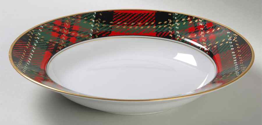 Country Plaid Large Rim Soup Bowl by Fitz & Floyd-1