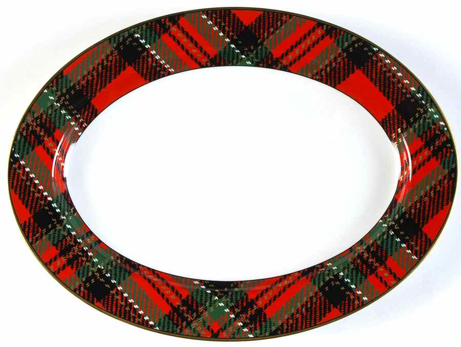 Country Plaid 14" Oval Serving Platter by Fitz & Floyd-1