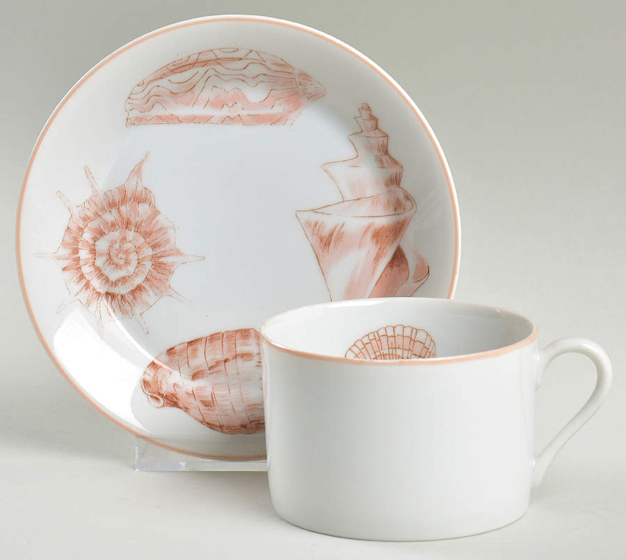 Coquille Flat Cup & Saucer Set by Fitz & Floyd-1