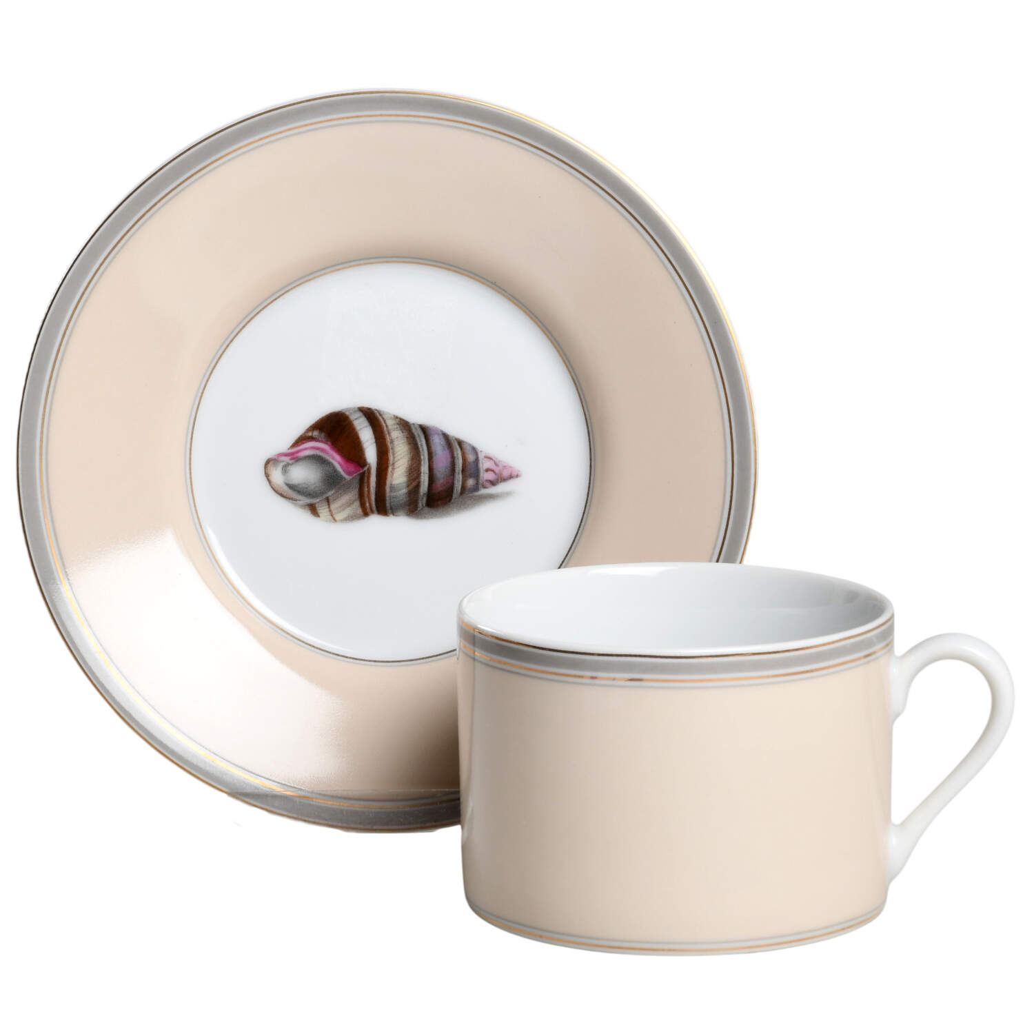 Coquillier Flat Cup & Saucer Set by Fitz & Floyd-1