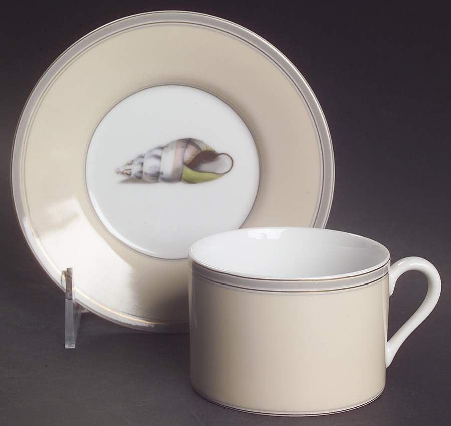 Coquillier Flat Cup & Saucer Set by Fitz & Floyd-1