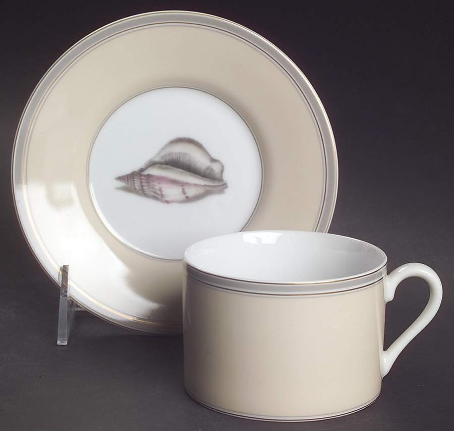 Coquillier Flat Cup & Saucer Set by Fitz & Floyd-1
