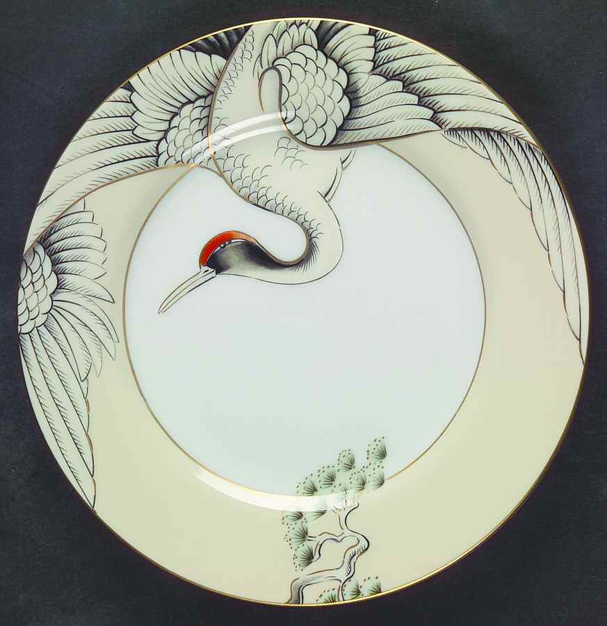 Crane with Pine Bread & Butter Plate by Fitz & Floyd-1