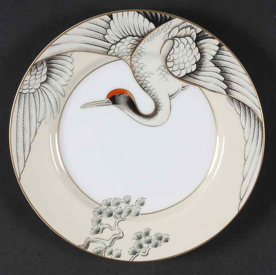 Crane with Pine Salad Plate by Fitz & Floyd-1