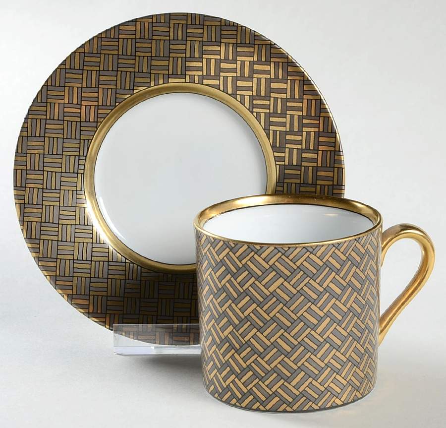 Damascene Flat Demitasse Cup & Saucer Set by Fitz & Floyd-1