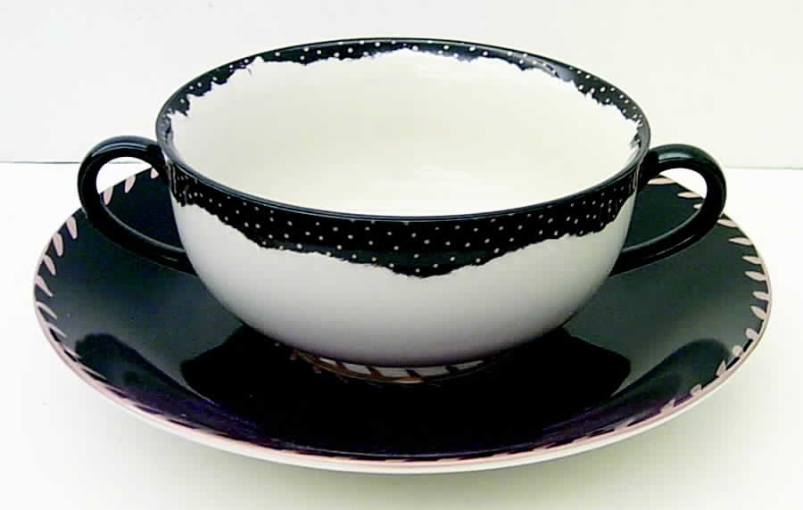 Destino Footed Cream Soup Bowl & Saucer Set by Fitz & Floyd-1