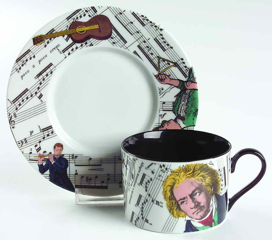 Divertimento Flat Cup & Saucer Set by Fitz & Floyd-1