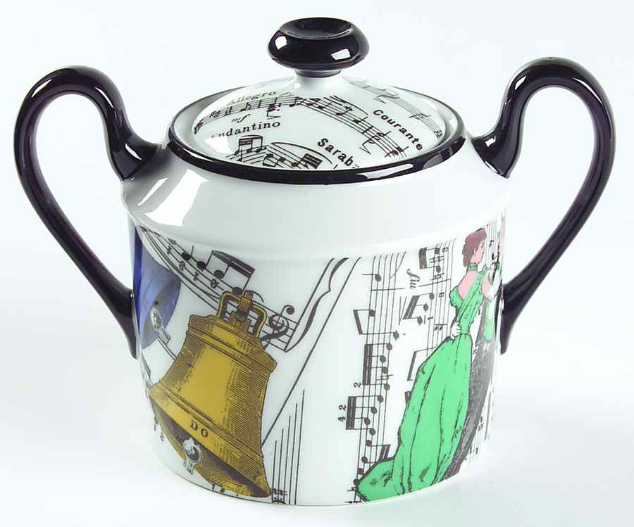 Divertimento Sugar Bowl & Lid by Fitz & Floyd-1