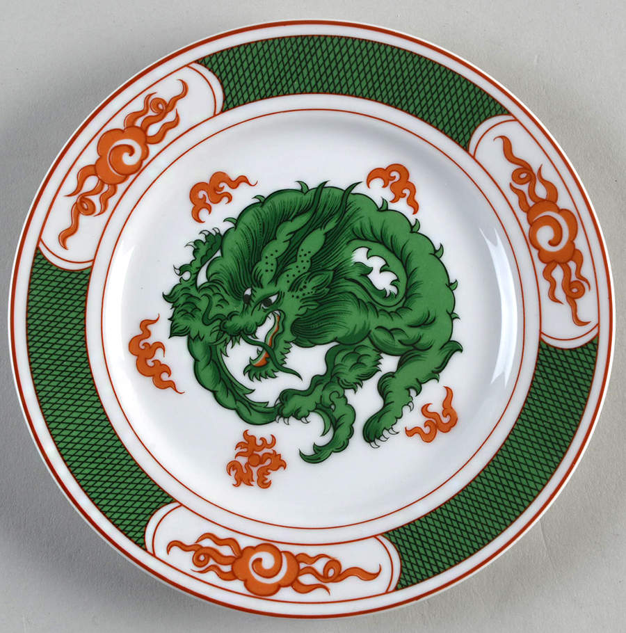 Dragon Crest Green Bread & Butter Plate by Fitz & Floyd-1