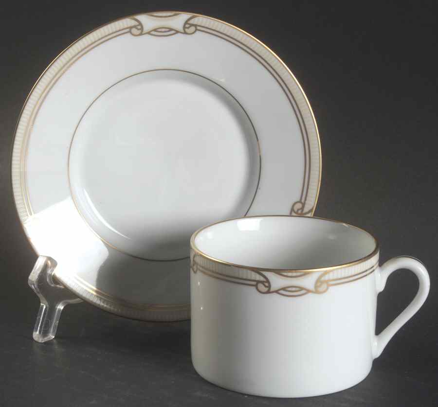 Eastchester Flat Cup & Saucer Set by Fitz & Floyd-1
