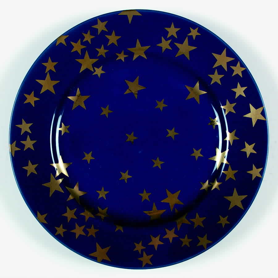 Etoile (Gold Metallic Stars) Salad Plate by Fitz & Floyd-1