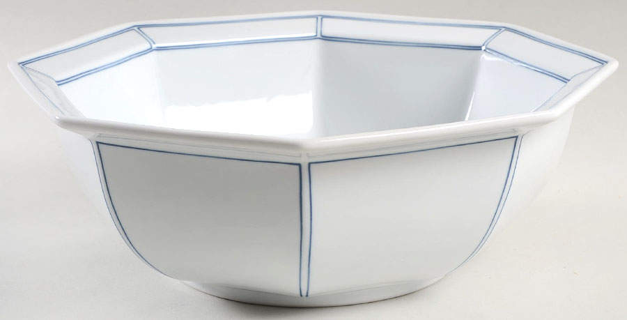 Facette Bleu 10" Octagonal Vegetable Bowl by Fitz and Floyd-1