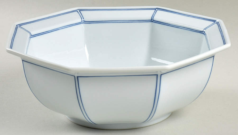 Facette Bleu 7" Octagonal Vegetable Bowl by Fitz & Floyd-1