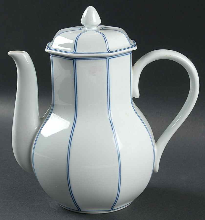 Facette Bleu Coffee Pot & Lid by Fitz & Floyd-1