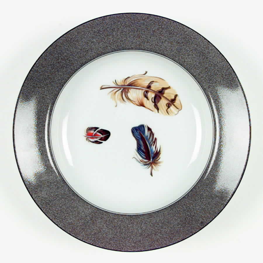 Feathers Large Rim Soup Bowl by Fitz & Floyd-1