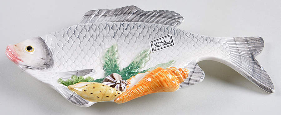 Fish Market  (Discontinued 1998) Spoon Rest/Holder (Holds 1 Spoon) by Fitz & Floyd-1
