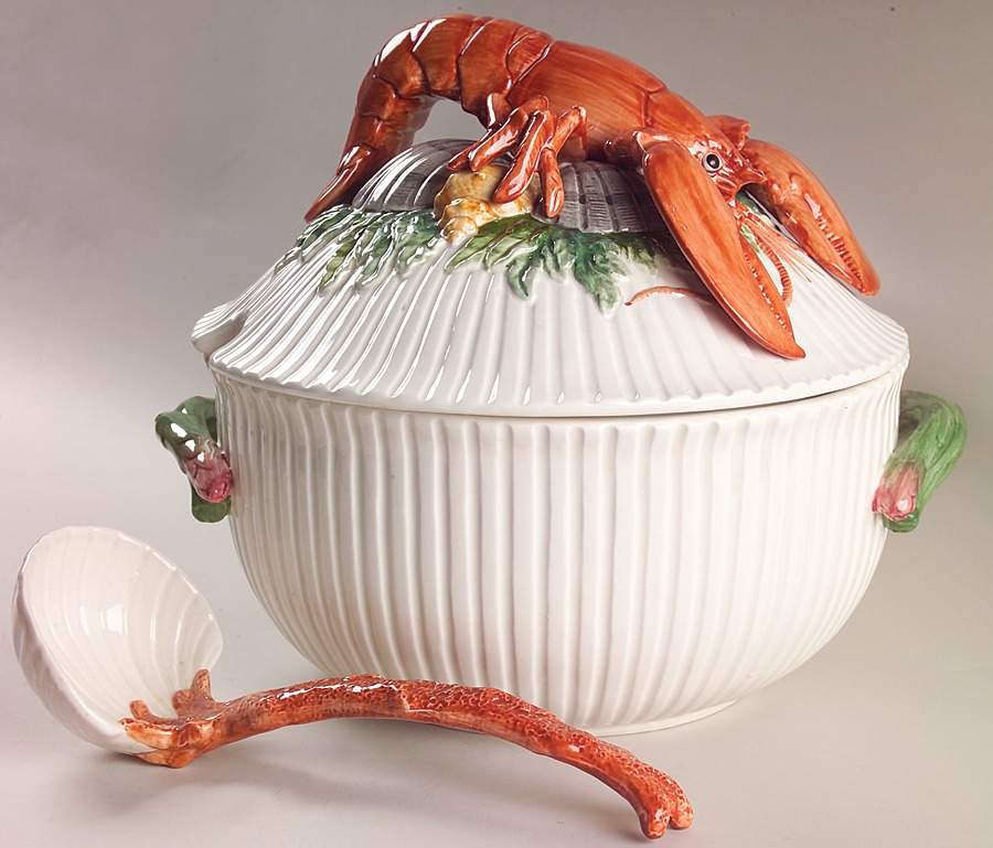 Fish Market  (Discontinued 1998) Tureen & Lid w/Ladle by Fitz & Floyd-1