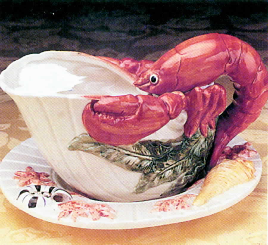 Fish Market  (Discontinued 1998) Gravy Boat & Underplate by Fitz & Floyd-1