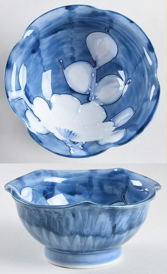 Camellia Folkart 5" Scalloped Bowl by Fitz & Floyd-1