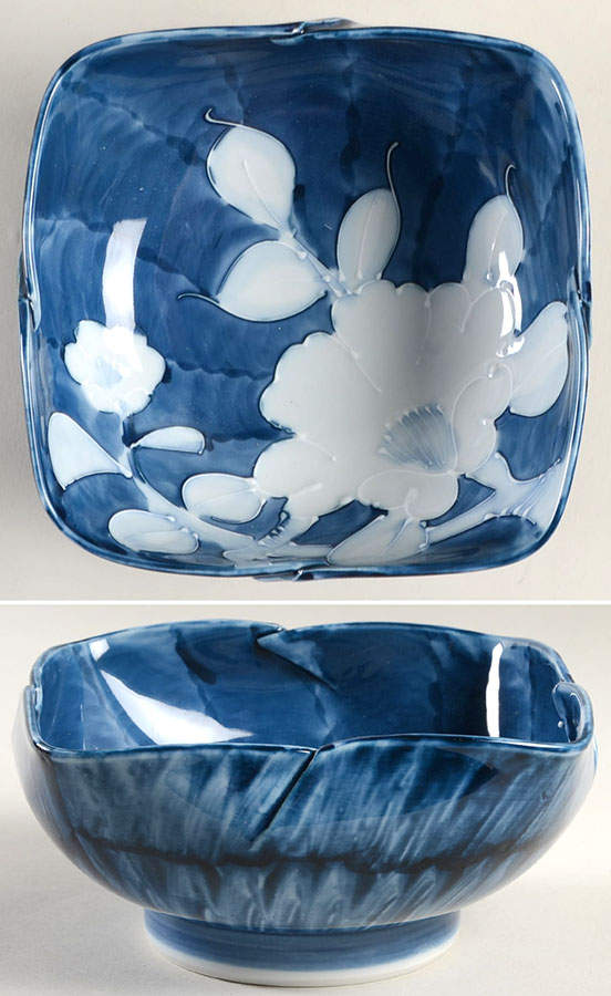 Camellia Folkart Square Soup/Cereal Bowl by Fitz & Floyd-1